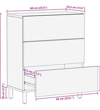 Sideboard 60x33,5x75 cm Raues Mangoholz