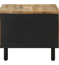 Couchtisch Schwarz 80x50x40 cm Raues Mangoholz