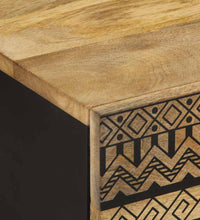 Couchtisch Schwarz 80x50x40 cm Raues Mangoholz