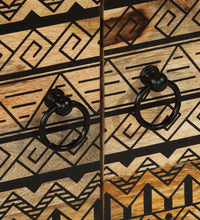 Couchtisch Schwarz 80x50x40 cm Raues Mangoholz