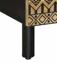 Couchtisch Schwarz 80x50x40 cm Raues Mangoholz