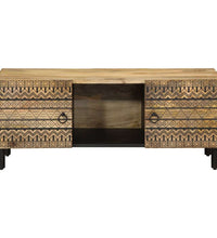 Couchtisch Schwarz 100x54x40 cm Raues Mangoholz