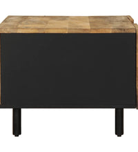 Couchtisch Schwarz 100x54x40 cm Raues Mangoholz