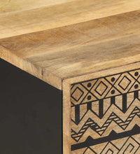 Couchtisch Schwarz 100x54x40 cm Raues Mangoholz