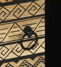 Couchtisch Schwarz 100x54x40 cm Raues Mangoholz