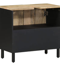 Waschbeckenunterschrank Schwarz 62x33x58 cm Massivholz Mango