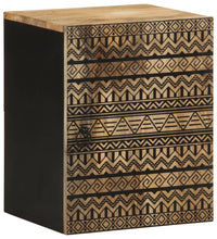 Bad-Hängeschrank Schwarz 38x33,5x48 cm Massivholz Mango