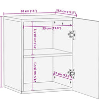 Bad-Hängeschrank Schwarz 38x33,5x48 cm Massivholz Mango