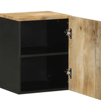Bad-Hängeschrank Schwarz 38x33,5x48 cm Massivholz Mango