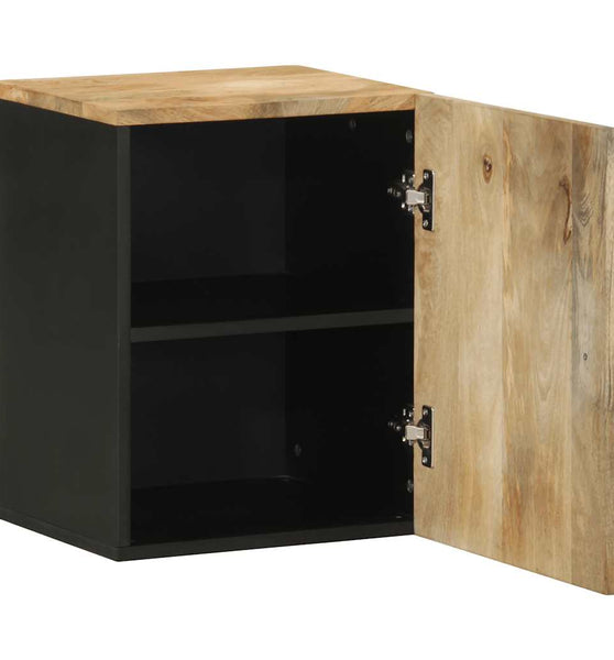 Bad-Hängeschrank Schwarz 38x33,5x48 cm Massivholz Mango