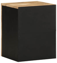 Bad-Hängeschrank Schwarz 38x33,5x48 cm Massivholz Mango
