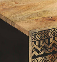 Bad-Hängeschrank Schwarz 38x33,5x48 cm Massivholz Mango