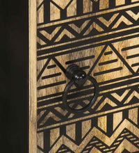 Bad-Hängeschrank Schwarz 38x33,5x48 cm Massivholz Mango