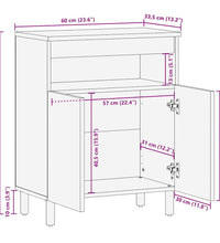 Sideboard 60x33,5x75 cm Raues Mangoholz