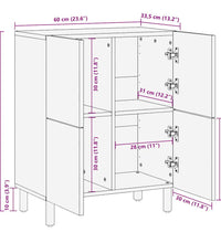 Sideboard 60x33,5x75 cm Raues Mangoholz