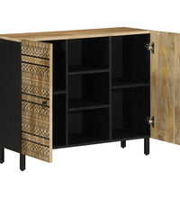 Sideboard 90x33,5x75 cm Raues Mangoholz