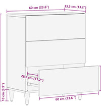Sideboard 60x33,5x75 cm Mangoholz