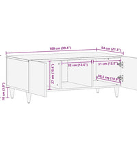 Couchtisch 100x54x40 cm Massivholz Mango