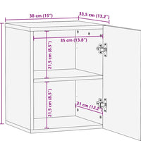 Bad-Hängeschrank 38x33,5x48 cm Massivholz Mango