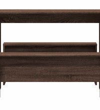 3-tlg. Esstisch und Bank Set Braun Eichen-Optik Holzwerkstoff