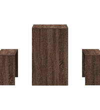 3-tlg. Esstisch und Bank Set Braun Eichen-Optik Holzwerkstoff