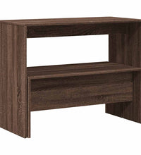 3-tlg. Esstisch und Bank Set Braun Eichen-Optik Holzwerkstoff