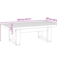 Couchtisch NOAIN U-förmige Beine 120x60x40 cm Massivholz Kiefer