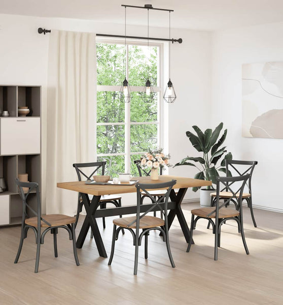 Esstisch NOAIN X-Form-Beine 160x90x75 cm Massivholz Kiefer