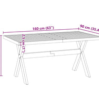 Esstisch NOAIN X-Form-Beine 160x90x75 cm Massivholz Kiefer