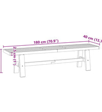 Esszimmerbank NOAIN A-Form-Beine 180x40x45 cm Massivholz Kiefer