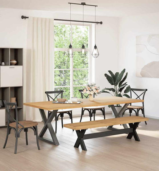 Esszimmerbank NOAIN X-Form-Beine 180x40x45 cm Massivholz Kiefer
