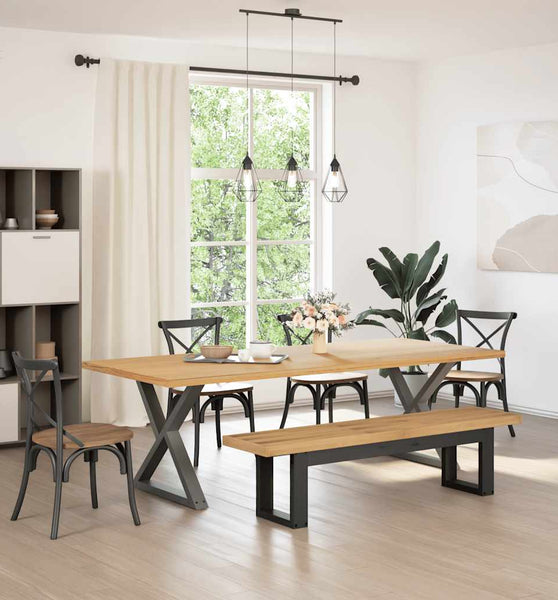 Esszimmerbank NOAIN U-Form-Beine 180x40x45 cm Massivholz Kiefer
