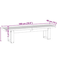 Esszimmerbank NOAIN U-Form-Beine 180x40x45 cm Massivholz Kiefer