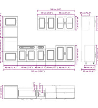 7-tlg. Küchenschrank-Set Kalmar Weiß Holzwerkstoff