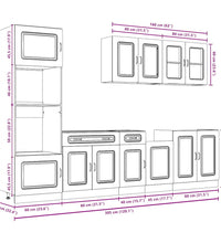 7-tlg. Küchenschrank-Set Kalmar Schwarz Holzwerkstoff