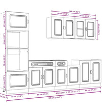 7-tlg. Küchenschrank-Set Braun Eichen-Optik Holzwerkstoff