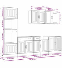 7-tlg. Küchenschrank-Set Kalmar Weiß Holzwerkstoff