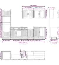 7-tlg. Küchenschrank-Set Kalmar Schwarz Holzwerkstoff