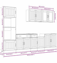 7-tlg. Küchenschrank-Set Kalmar Schwarz Holzwerkstoff