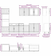 7-tlg. Küchenschrank-Set Kalmar Hochglanz-Weiß Holzwerkstoff