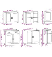 7-tlg. Küchenschrank-Set Kalmar Weiß Holzwerkstoff