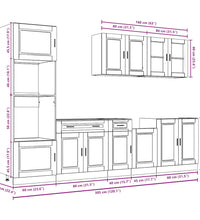 7-tlg. Küchenschrank-Set Kalmar Schwarz Holzwerkstoff