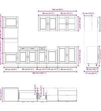 7-tlg. Küchenschrank-Set Kalmar Altholz-Optik Holzwerkstoff