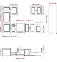7-tlg. Küchenschrank-Set Kalmar Weiß Holzwerkstoff