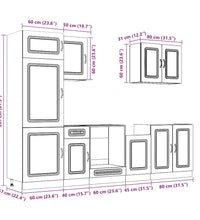 7-tlg. Küchenschrank-Set Kalmar Räuchereiche Holzwerkstoff