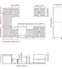 7-tlg. Küchenschrank-Set Kalmar Weiß Holzwerkstoff