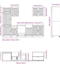 7-tlg. Küchenschrank-Set Kalmar Räuchereiche Holzwerkstoff