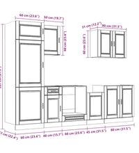 7-tlg. Küchenschrank-Set Kalmar Räuchereiche Holzwerkstoff