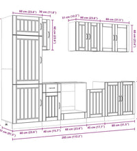 8-tlg. Küchenschrank-Set Kalmar Weiß Holzwerkstoff