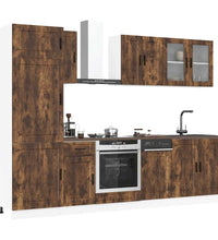 8-tlg. Küchenschrank-Set Kalmar Räuchereiche Holzwerkstoff